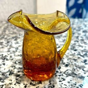 Vintage crackle glass creamer